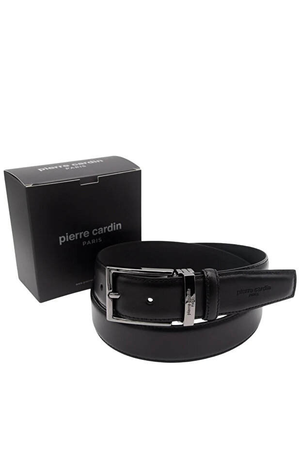 Black Leather Men's Belt Pc-2209Kx7F