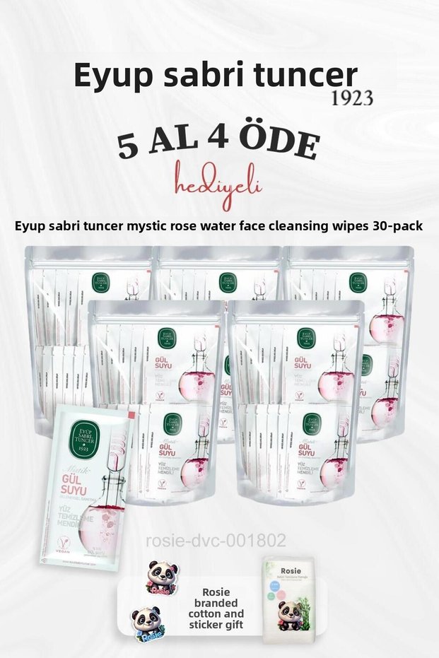 Mystical Rose Water Facial Cleansing Wipes 30Pcs Buy 5 Get 4 and Rosie Cotton