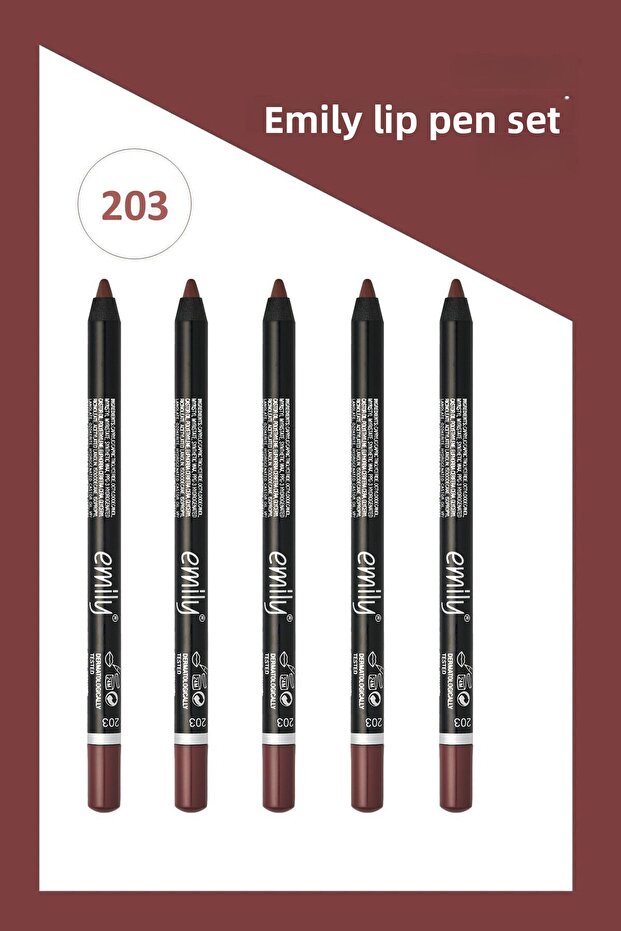 Long Lasting Lip Pencil - 203 - Lip Pencil 5 Pieces