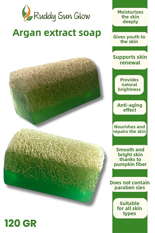 Pumpkin Fiber Argan Extract Soap Handmade Natural 120 Gr