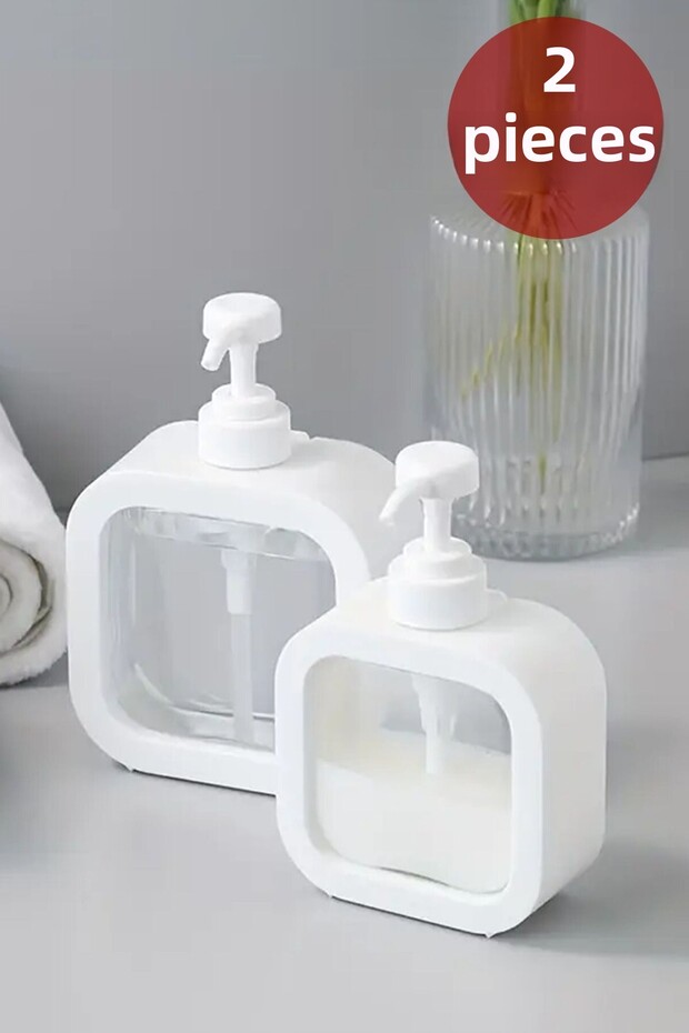 500 ml Countertop White Decorative Soap Dispenser - 2 Kitchen Detergent Dispensers Bathroom