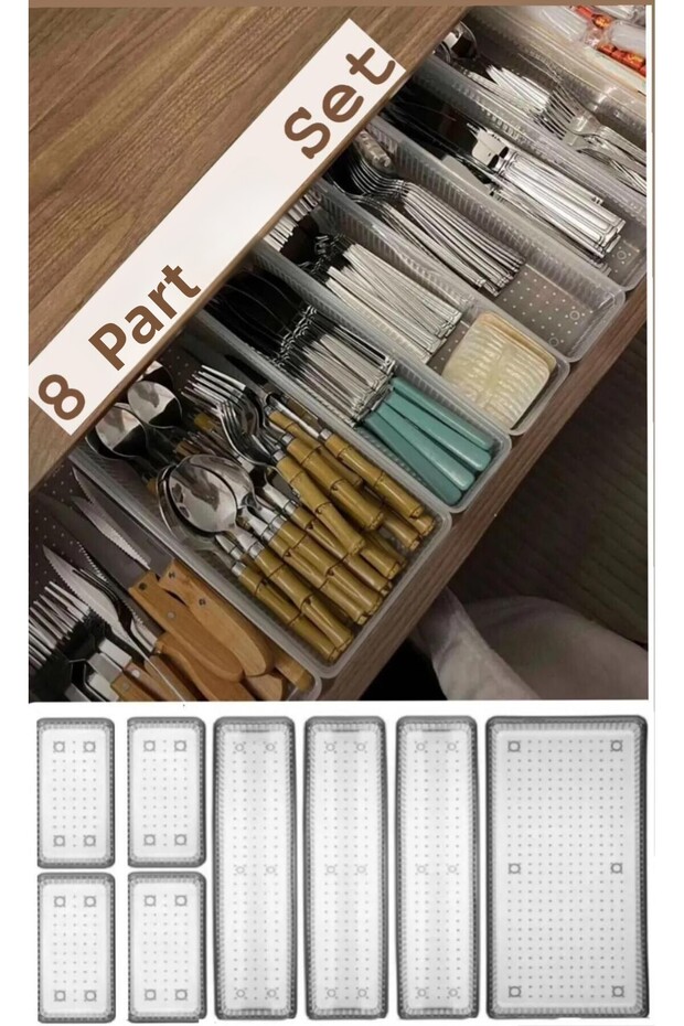 Bade Set of 8 Drawer Cutlery - Cutlery Cutlery - Spoon Knife Organizer