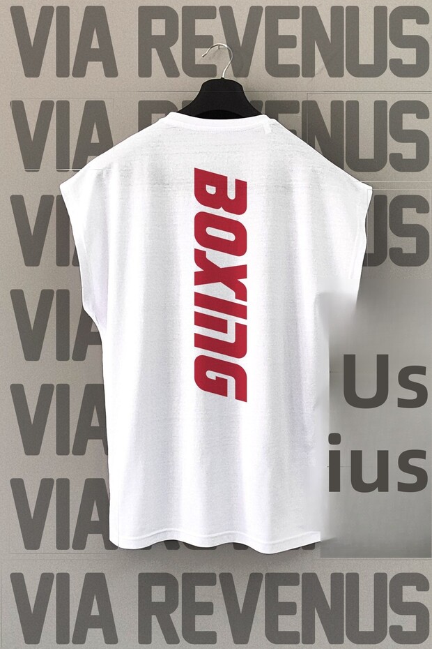 Boxing Printed 100% Cotton Zero Sleeve Sports Tshirt