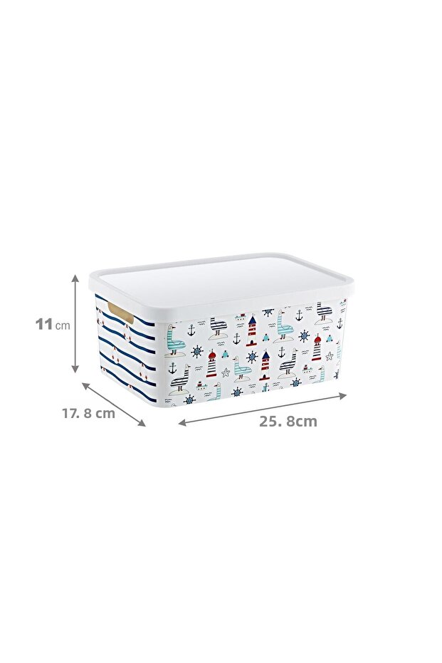 Stafi Patterned Multi-Purpose Box with Lid 4.5 Lt - 2