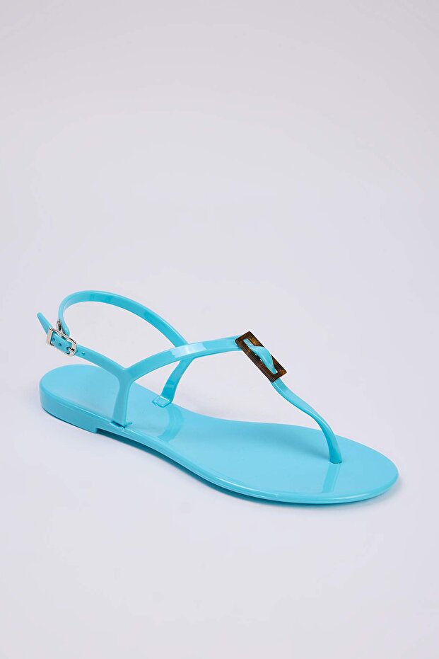 Bebe Mavisi Jelly Parmak Arası Kadın Sandalet TAKSS25SD00065 - 2