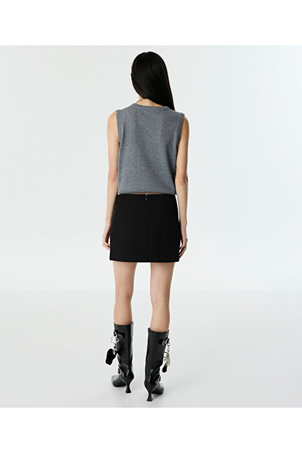 SLOGAN BASKILI MİNİ ETEK - 7