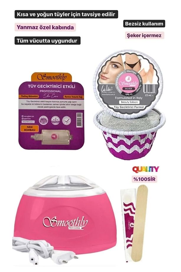 Yüz Ağda Seti 2 Silver Mini Kalıp Pembe Makina - 1