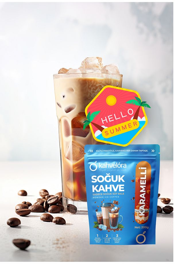 Soğuk Hazır Ice Kahve Karamelli Toffee Nut Aromalı 200g - Buzlu Soğuk Kahve - Soğuk Sütle Hazırla - 3