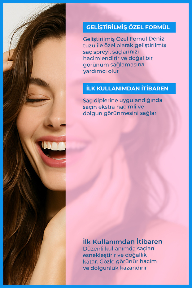 Hacim Ve Dolgunluk Veren, Saç Şekillendirici Deniz Tuzu Saç Bakım Spreyi 200 ml - 4