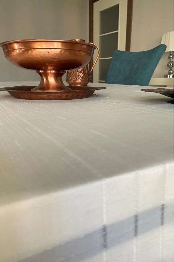 Leke Tutmayan, Kolay Temizlenen Dertsiz Colber Keten Masa Örtüsü 160cm x 220cm - 3