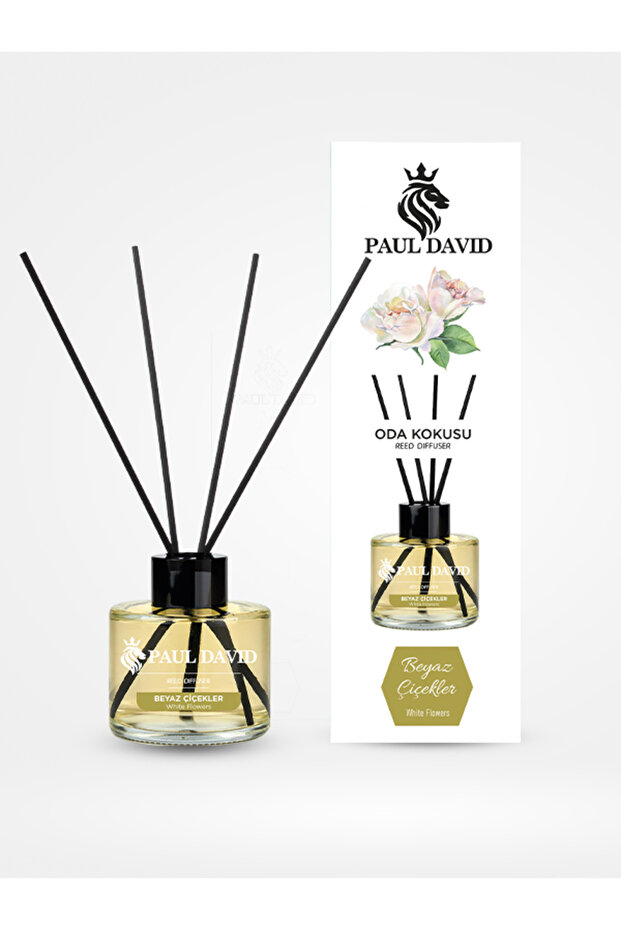 Beyaz Çiçekler Yüksek Koku Yayılımlı Dekoratif Bambu Çubuklu Oda Kokusu 145 ml - 2