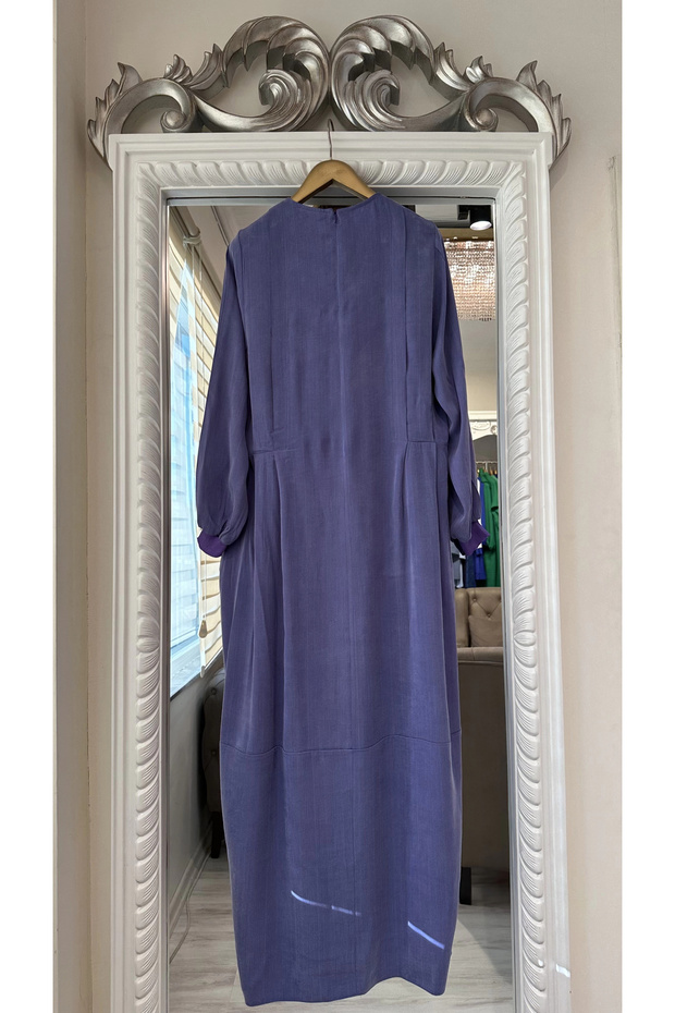 7013 Mor Modal Elbise - 4