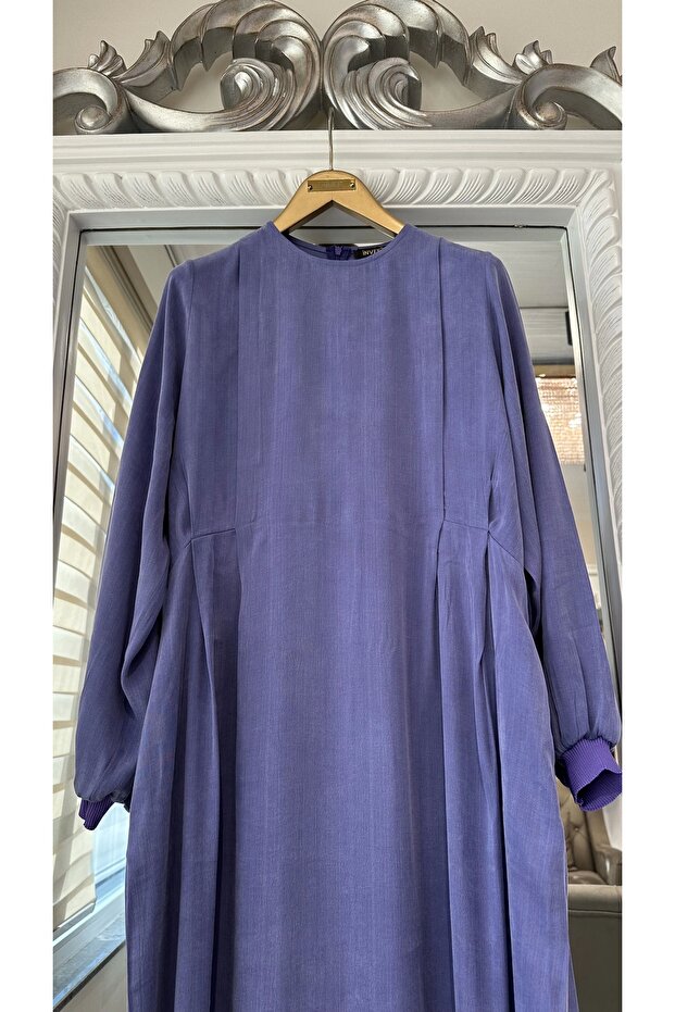 7013 Mor Modal Elbise - 3