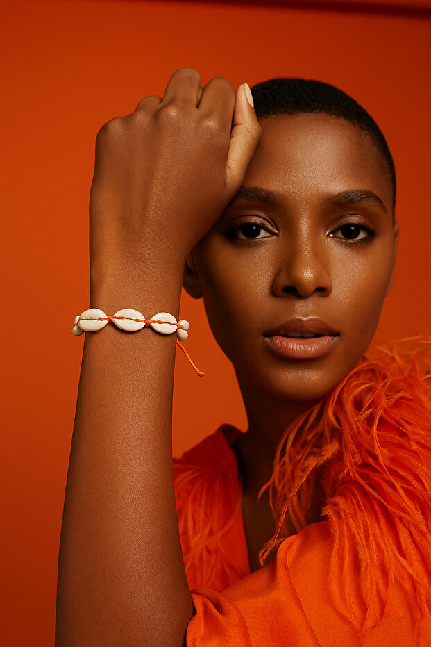 سوار مكرامية قابل للتعديل مع شكل صدفة بحرية طبيعية - 2