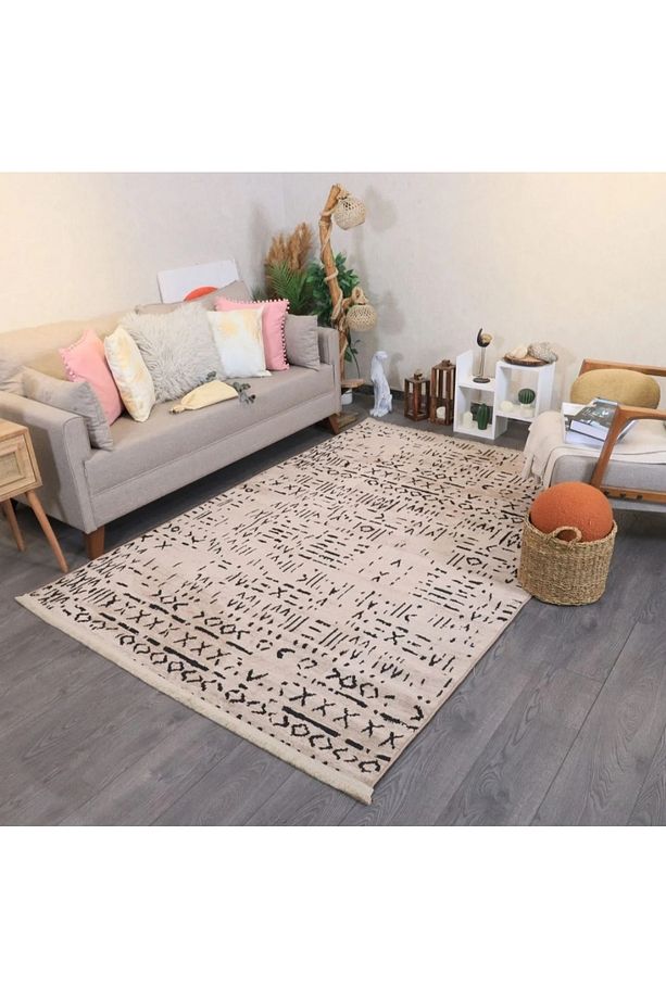 Çivi Dokuma Şönil Kaymaz Taban Pamuk Yıkanabilir Salon Halısı Yolluk Mutfak Halısı Balkon Halısı - 4