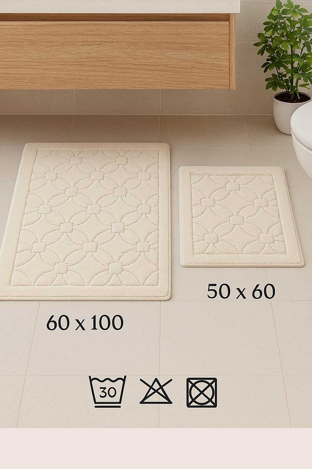 Pamuklu Banyo Paspası Mosso Domino 2'li Takım Taş 60*100 & 50*60 - 3