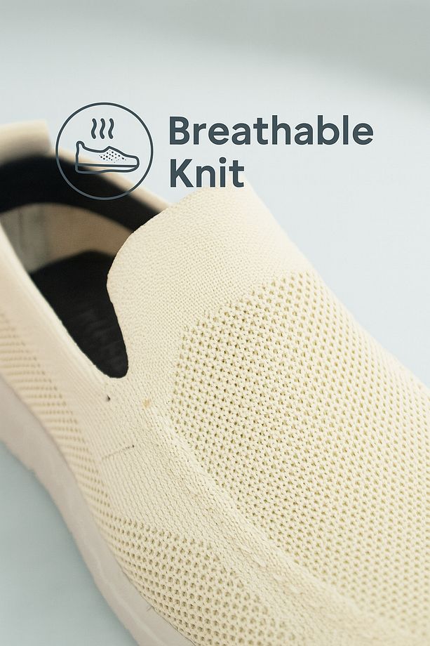 Triko Erkek Casual Günlük Ayakkabı – Rahat, Hafif Ve Şık Slip-on Model Bej Rengi - 1