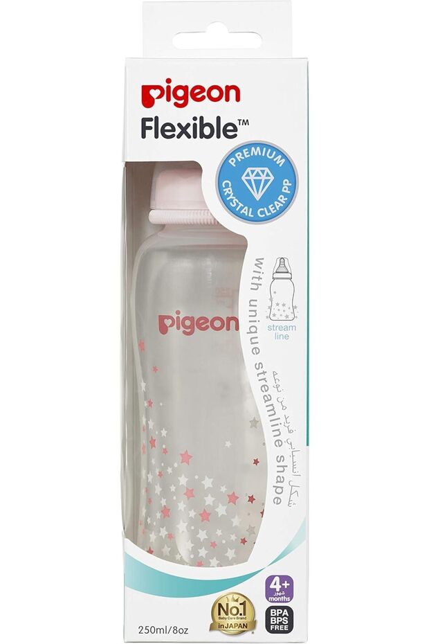 Bottle 250ml Plastic Stream Line (782746) --- Pigeon 250ml Plastic Feeding Bottle Decorated