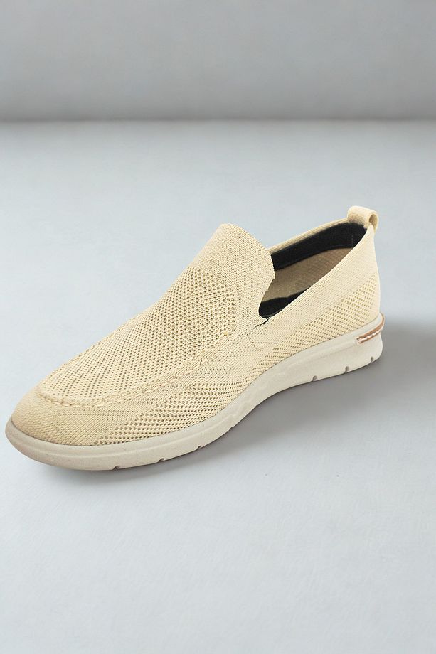 Triko Erkek Casual Günlük Ayakkabı – Rahat, Hafif Ve Şık Slip-on Model Bej Rengi - 5