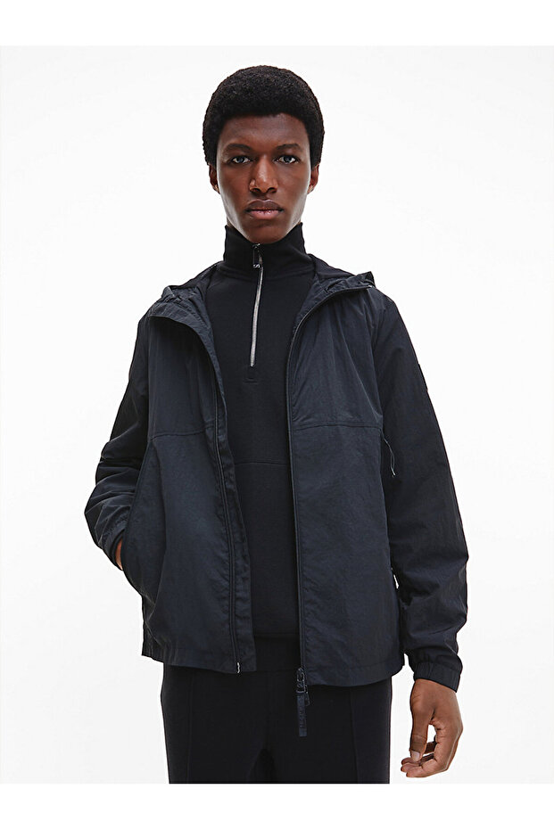 CRINKLE NYLON  BLOUSON W. HOOD - 2