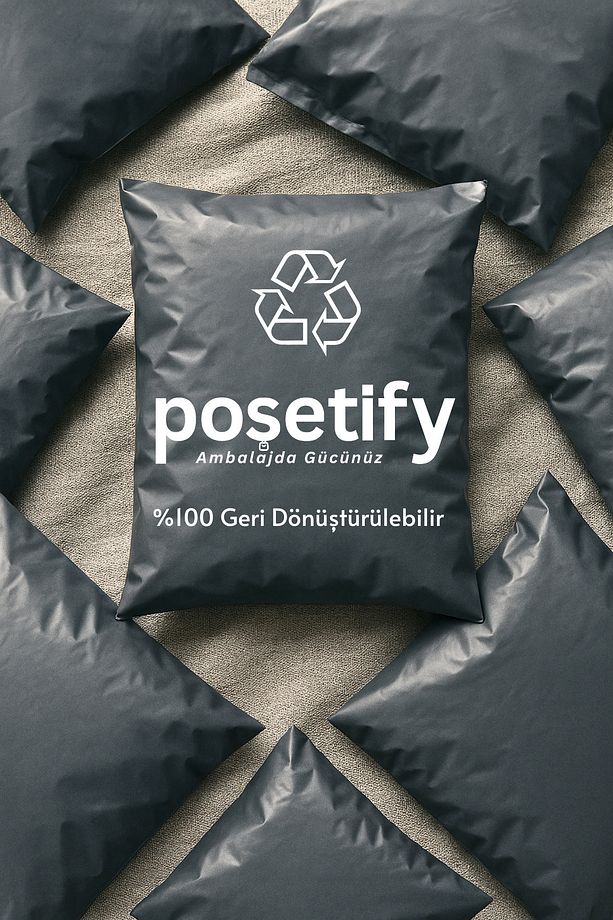 Gri Cepsiz Kargo Poşeti 24x30+5 cm | Yapışkan Bantlı Kargo Zarfı | 50’li E-Ticaret Poşeti - 3