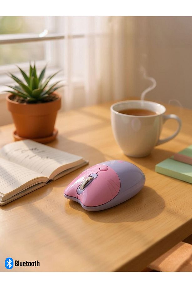 Sevimli Kedi Kablosuz Mor Mouse Bluetooth + 2.4G Dual Mode - 3