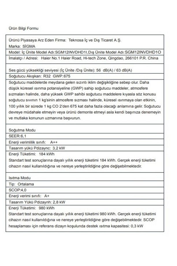 Yeni Model Comfort Sgm12ınvdhd1 -12000 Btu - 4