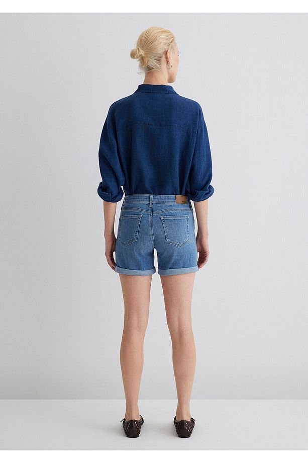 Pixie Casual Açık Mavi Jean Şort 1437090725 - 5