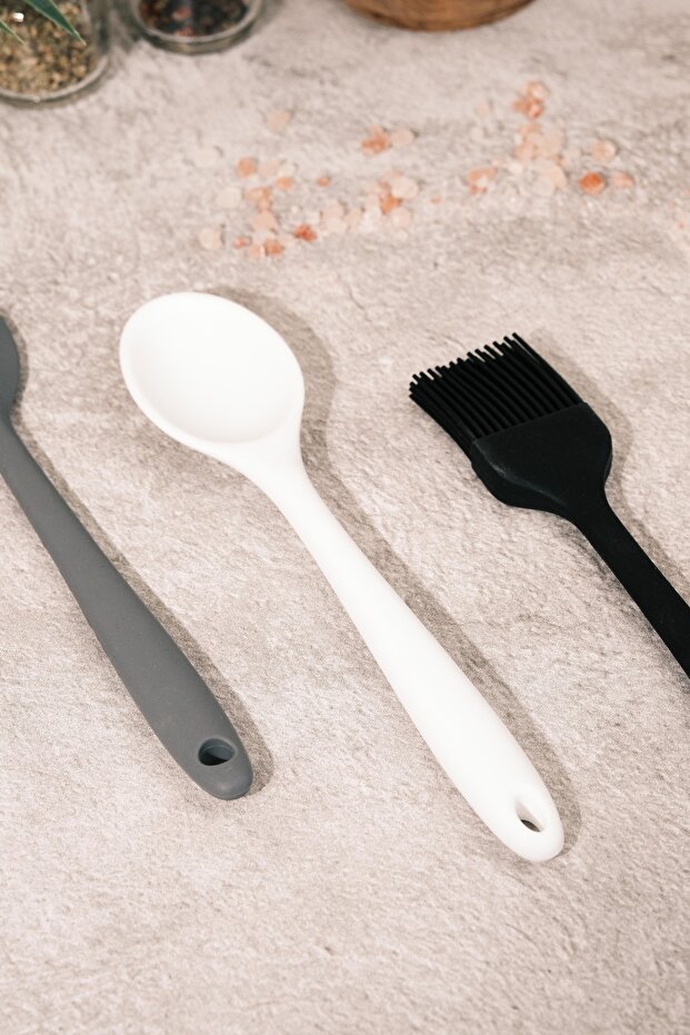Mini Silicone Brush, Spoon, Spatula and Whisk Set |   Set of 4, Non-Stick and Durable - 7