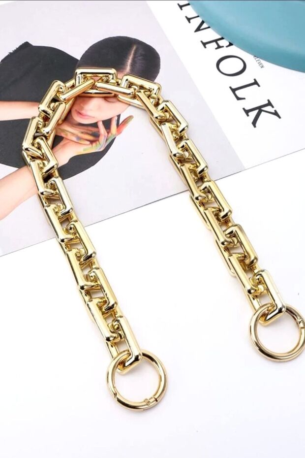 Hand and Shoulder Bag Strap with Gold Color Accessories Length: 53 Cm