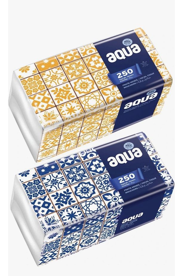 Aqua Pratik Çek Kullan Mendil 250 Yaprak Tekli Paket - 2