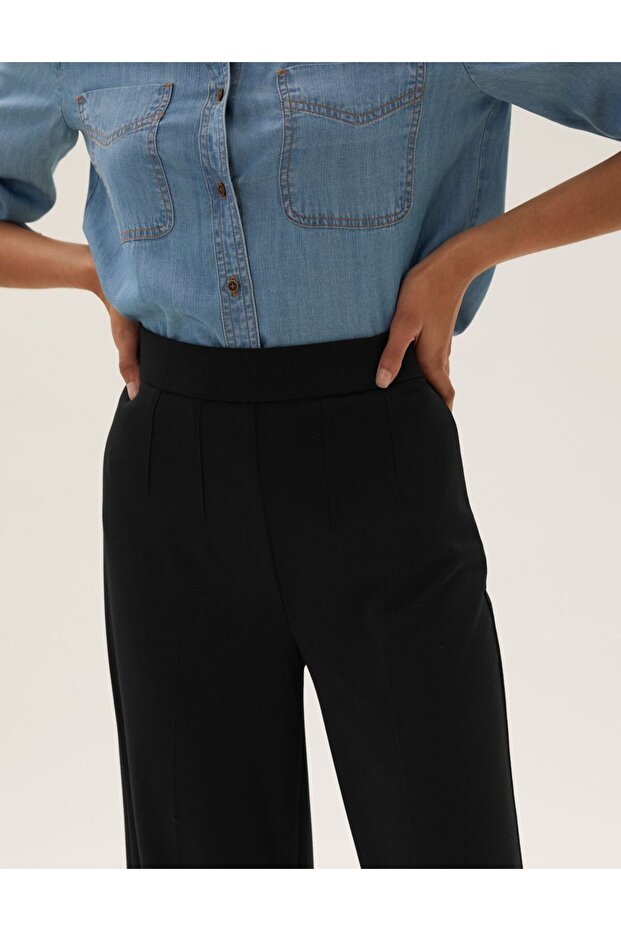 Wide Leg Örme Pantolon - 6