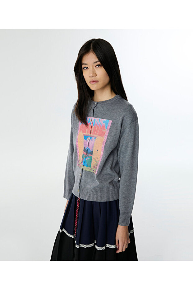 GÖRSEL BASKILI TRİKO HIRKA - 2