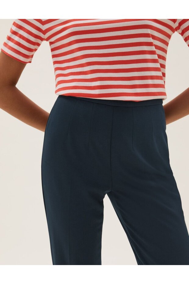 Straight Leg Örme Pantolon - 7