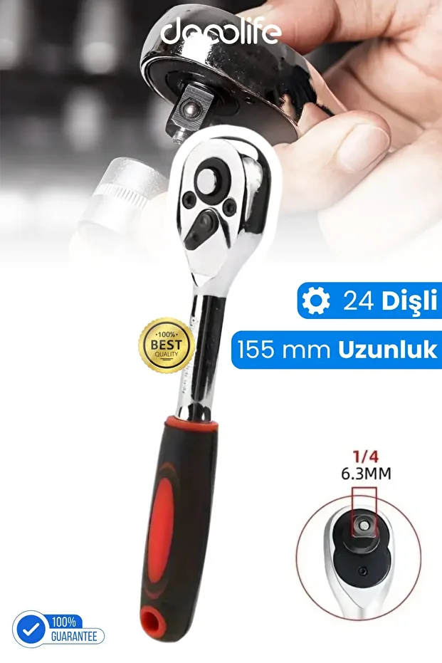 Lokma Kolu 1/4 Lokma Ahtarı Sökme Takma En Küçük Boy Cırcır Kolu - 1