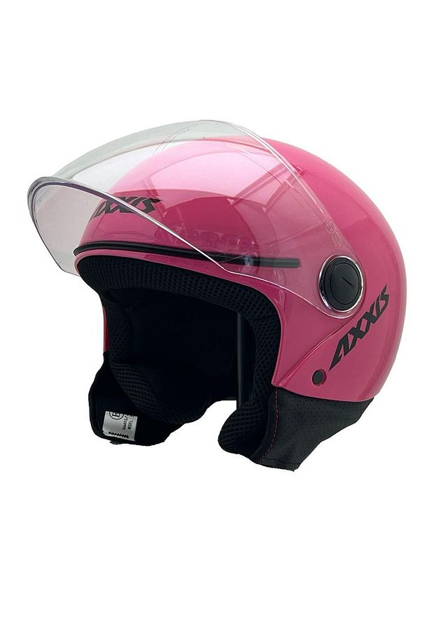 AXXİS SQUARE YARIM KASK SOLİD PARLAK PEMBE - 2