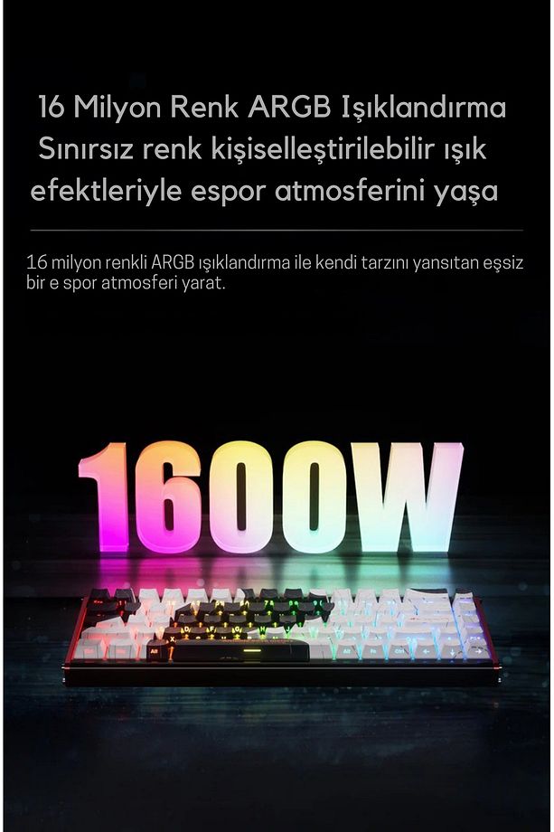 Alux 68 Max He- Kablolu Manyetik Switch Klavye- 8.000 Hz Alüminyum Gövde Argb - 8