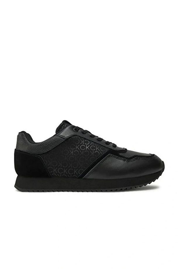 Logolu Erkek Siyah Sneaker - 1