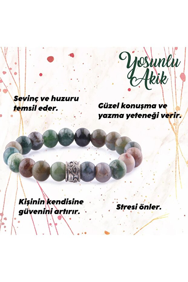 Certified Mossy Agate Natural Stone Bracelet - 8 Mm B770