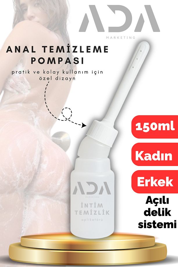 150 ML Anal ve Vajinal Temizlik Aplikatörü – Dar Alanlara Uygun Açılı ve Uzun Uçlu Şişe - 1