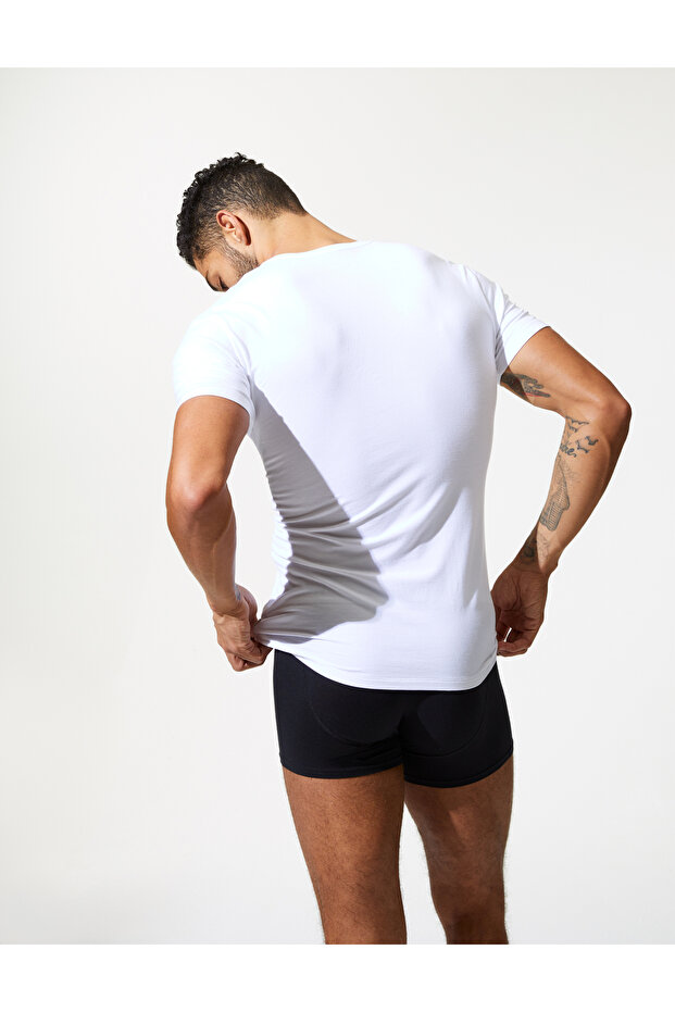 Regular Fit Kısa Kollu Premium Atlet - 3