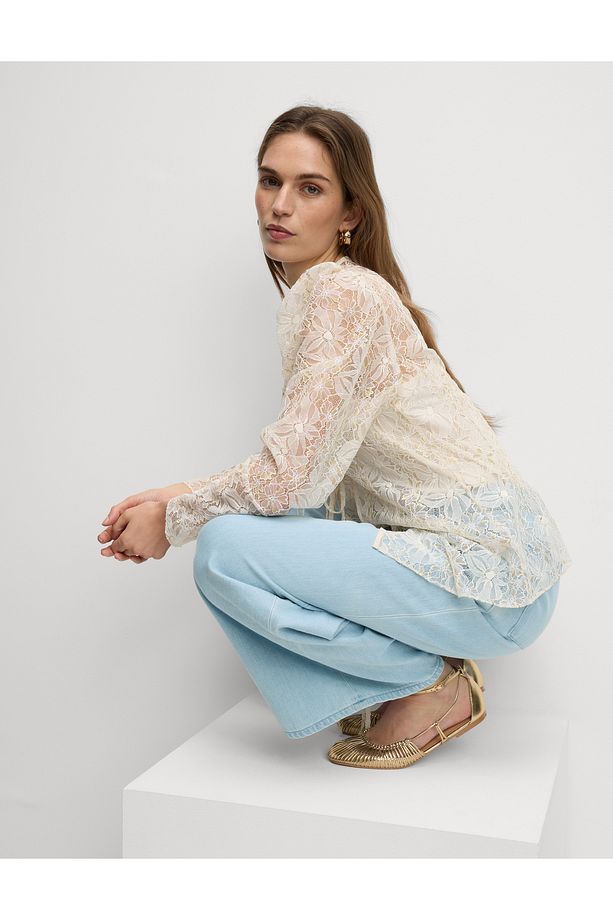 Yüksek Bel Tailored Wide Leg Jean - 2