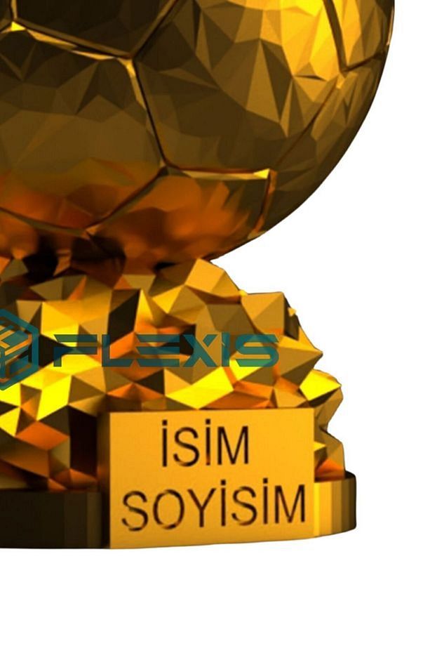Ballon d'Or & Altın Eldiven 3D Maket Seti (15 cm) + Şampiyonlar Ligi Logolu Anahtarlık Hediye - 5