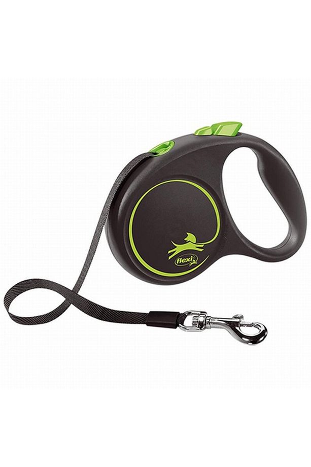 Black Design Otomatik Şerit Köpek Gezdirme Tasması Large 5 Mt Yeşil - 1