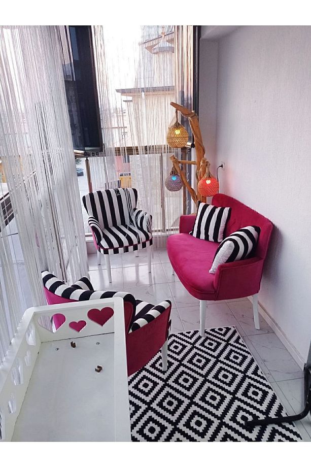 Çay Seti Oturma Grubu Oturma Takımı Iskelet Ahşap Mobilya Takımı Balkon Bahçe Mobilyası - 1