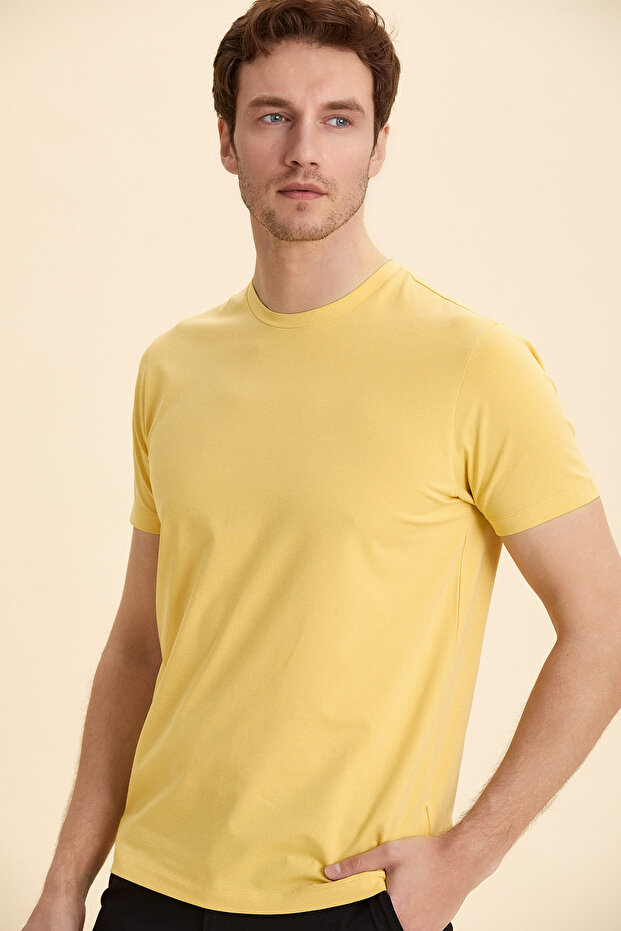 Brandon Yellow Basic T-Shirt - 2