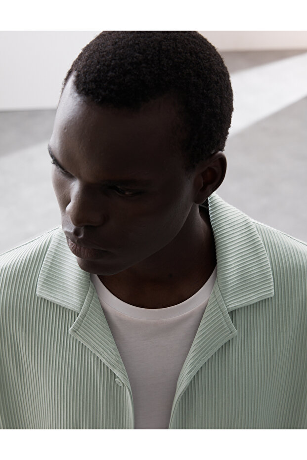 Küba Yaka Fitilli Gömlek - 1