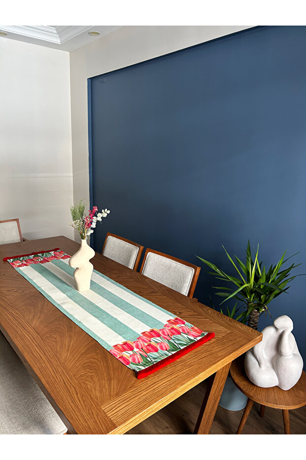 شريط أحمر، نمط التوليب 40x140 سم - 3