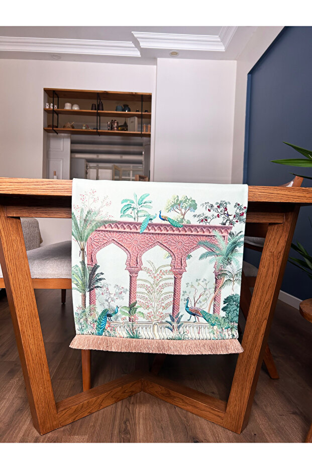 شراشيب بني، نمط الغابة 40x140 سم - 2