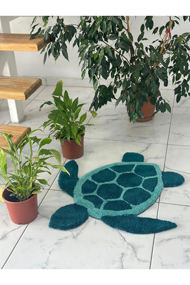 Punch Tufting Kaplumbağa Model Tufting Paspas (ÇOCUK ODASI - BALKON - KAPI ÖNÜ - BANYO PASPASI) - 7